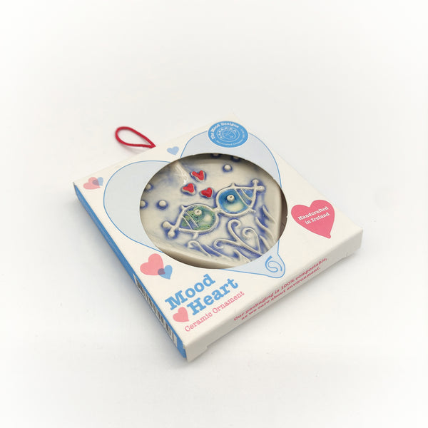Irish Ceramic Love Heart Shaped Hanging Decoration - "Love Fish"-Nook & Cranny Gift Store-2019 National Gift Store Of The Year-Ireland-Gift Shop