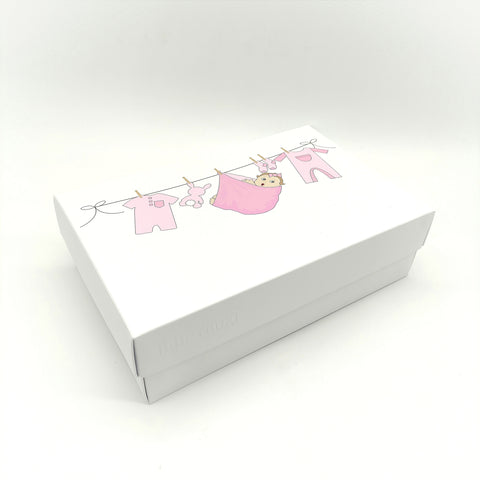 Gift Box or Memory Box - Baby Girl design with matching card-Nook & Cranny Gift Store-2019 National Gift Store Of The Year-Ireland-Gift Shop