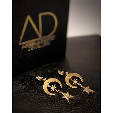 Crescent Moon Earrings-Nook & Cranny Gift Store-2019 National Gift Store Of The Year-Ireland-Gift Shop