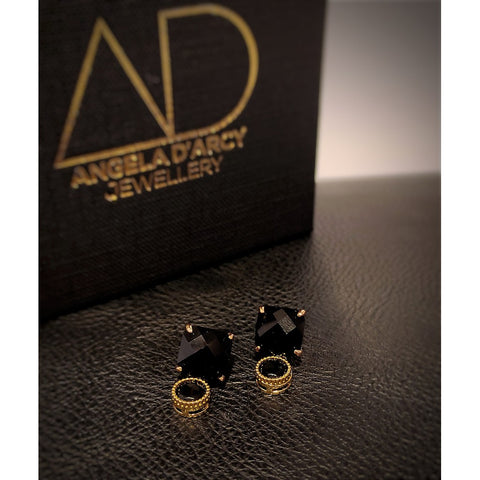 Black Faceted Earrings-Nook & Cranny Gift Store-2019 National Gift Store Of The Year-Ireland-Gift Shop