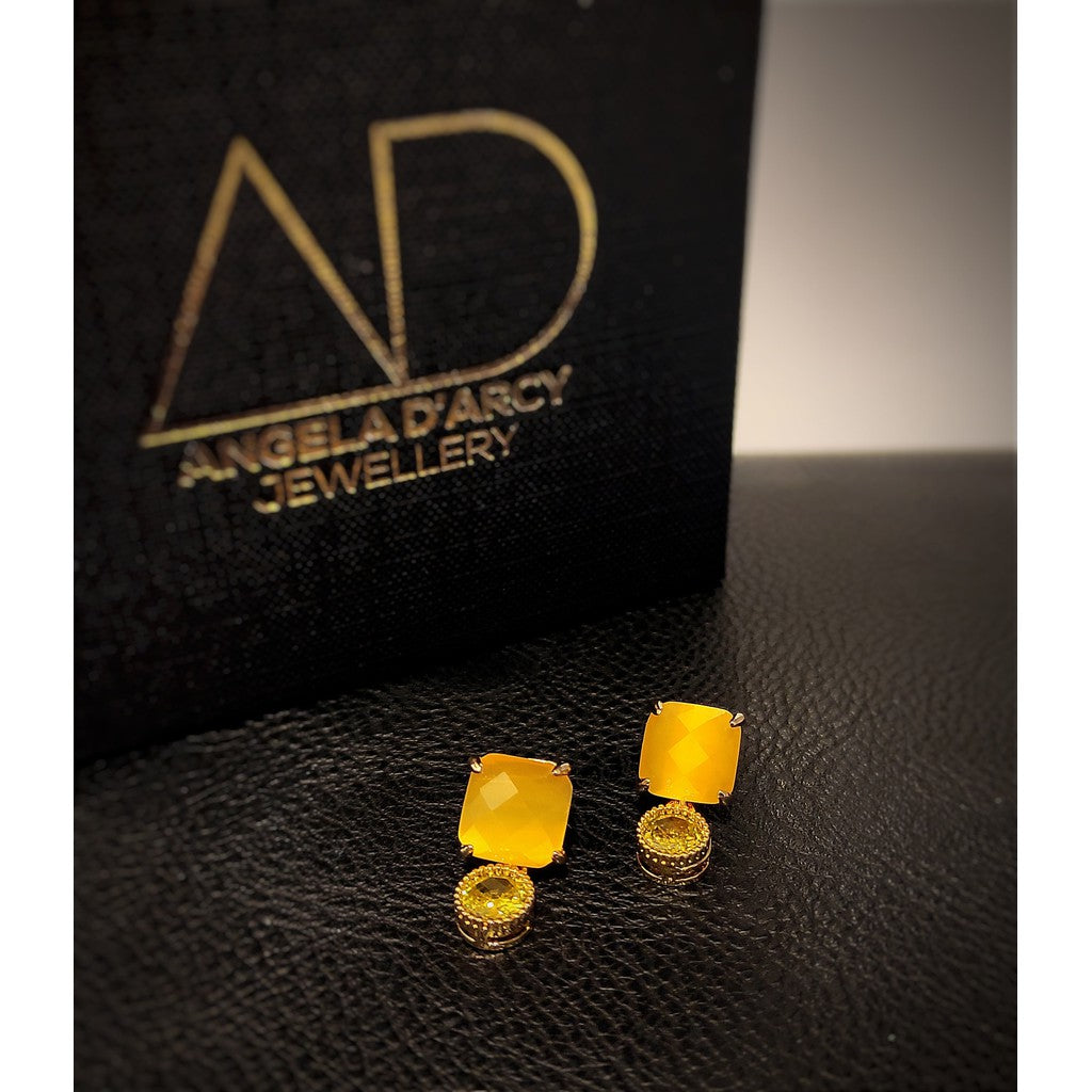Baby Faceted Earrings - Yellow-Nook & Cranny Gift Store-2019 National Gift Store Of The Year-Ireland-Gift Shop