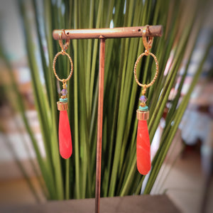 Wild Fire Oval Drop Earrings-Nook & Cranny Gift Store-2019 National Gift Store Of The Year-Ireland-Gift Shop