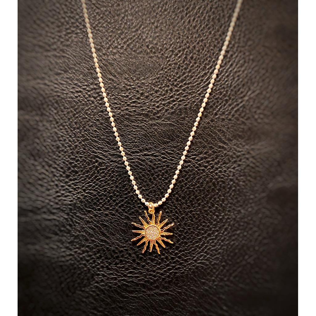 Delicate Sunburst Necklace - White-Nook & Cranny Gift Store-2019 National Gift Store Of The Year-Ireland-Gift Shop