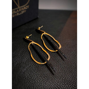Gunmetal Spike Curvy Hoop Earrings-Nook & Cranny Gift Store-2019 National Gift Store Of The Year-Ireland-Gift Shop