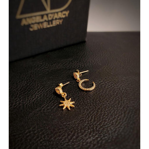Teardrop earrings ...moon & star pair-Nook & Cranny Gift Store-2019 National Gift Store Of The Year-Ireland-Gift Shop