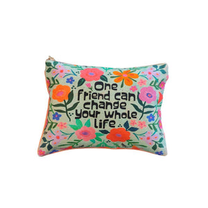 Inspirational Cotton Pouch - "One friend can change your whole life"-Nook & Cranny Gift Store-2019 National Gift Store Of The Year-Ireland-Gift Shop
