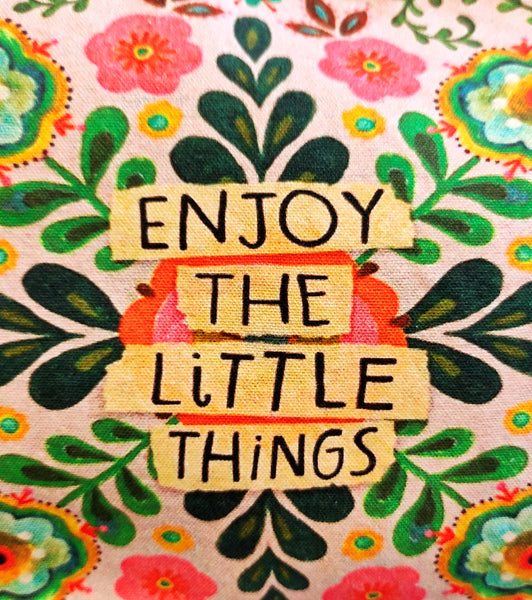 Cotton Wild Flower Sponge Bag - "Enjoy the little things"-Nook & Cranny Gift Store-2019 National Gift Store Of The Year-Ireland-Gift Shop