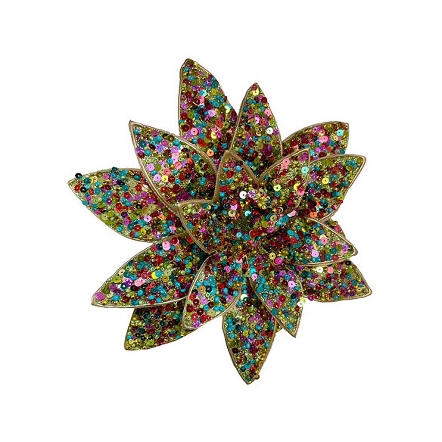 Clip on sequin poinsettia - Multicolour-Nook & Cranny Gift Store-2019 National Gift Store Of The Year-Ireland-Gift Shop
