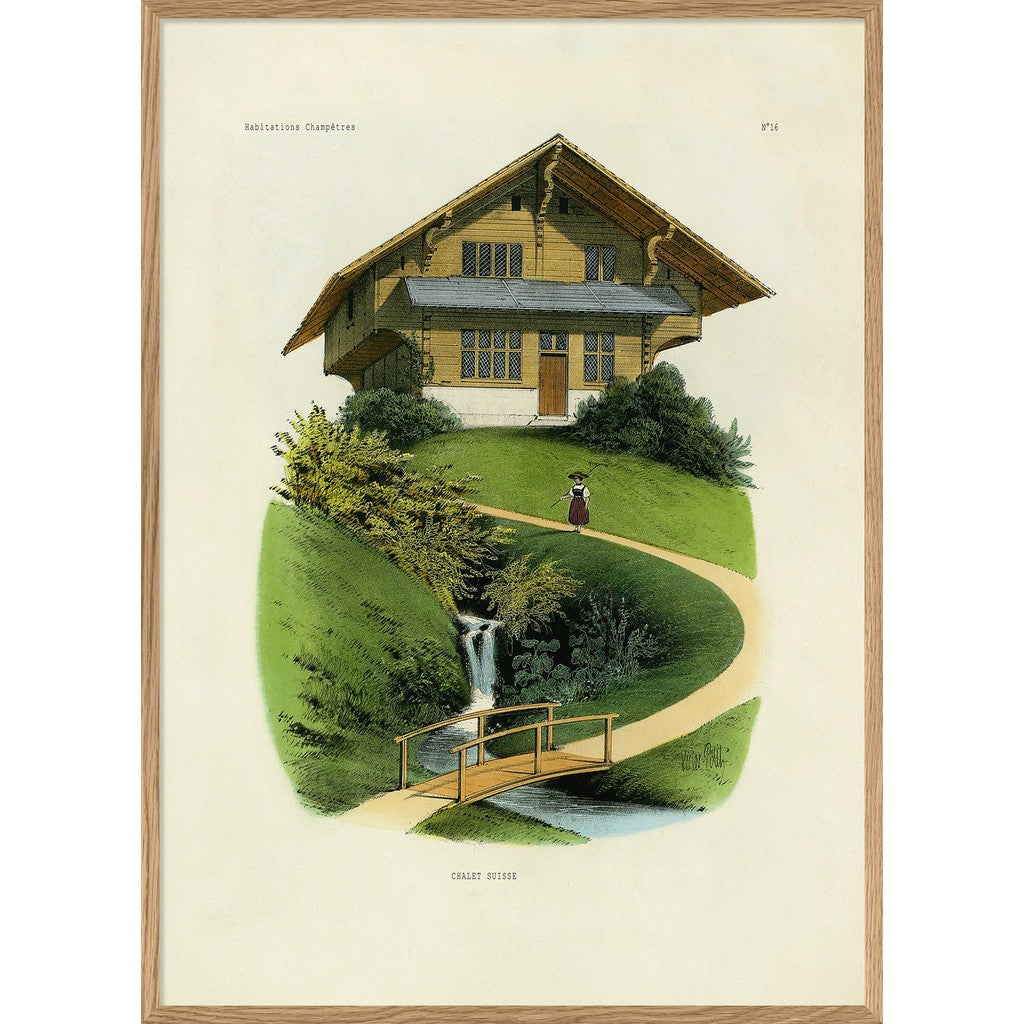 Chalet Suisse - Oak style framed print-Nook & Cranny Gift Store-2019 National Gift Store Of The Year-Ireland-Gift Shop