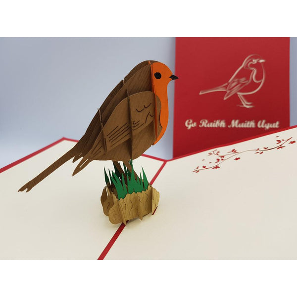 3d Pop up Card - Robin - Go Raibh Maith Agat (Thank You)-Nook & Cranny Gift Store-2019 National Gift Store Of The Year-Ireland-Gift Shop