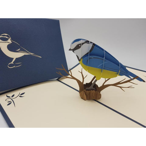 3d Pop up Card - Bluetit-Nook & Cranny Gift Store-2019 National Gift Store Of The Year-Ireland-Gift Shop