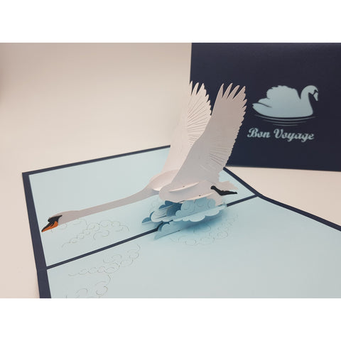 3d Pop up Card - Bon Voyage (Swan)-Nook & Cranny Gift Store-2019 National Gift Store Of The Year-Ireland-Gift Shop