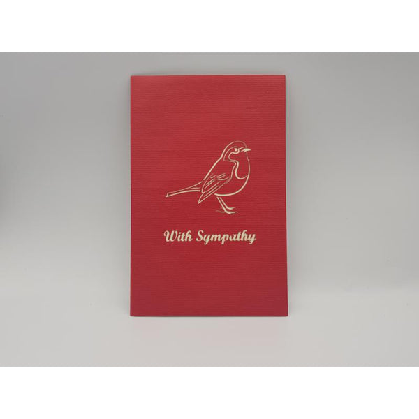 3d Pop up Card - With Sympathy (Robin)-Nook & Cranny Gift Store-2019 National Gift Store Of The Year-Ireland-Gift Shop