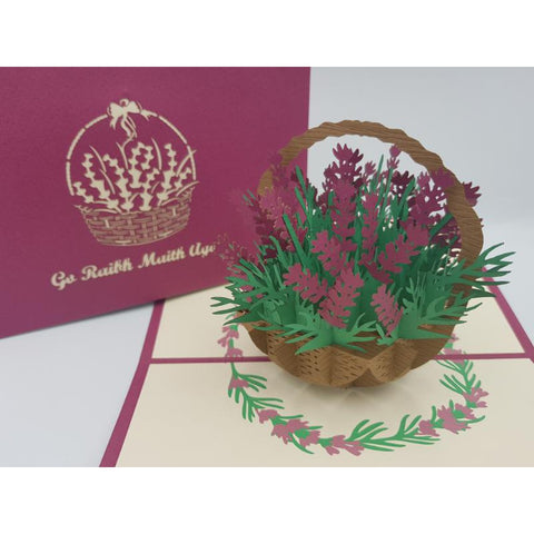 3d Pop up Card - Lavender (Go raibh maith agat)-Nook & Cranny Gift Store-2019 National Gift Store Of The Year-Ireland-Gift Shop