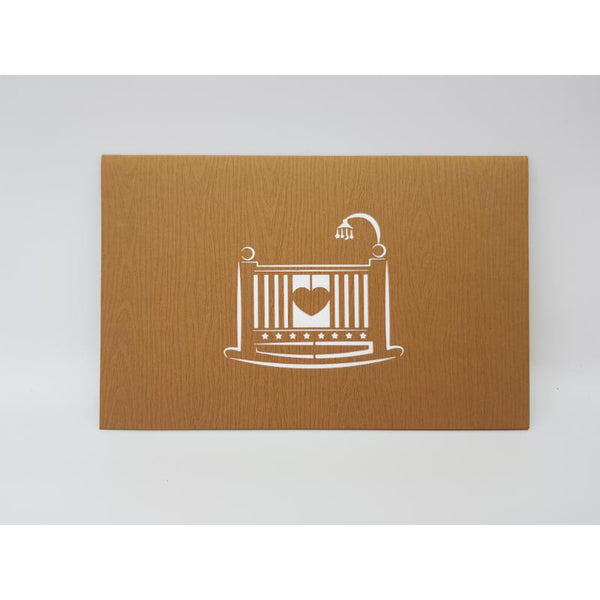 3d Pop up Card - New Baby (Wooden Crib)-Nook & Cranny Gift Store-2019 National Gift Store Of The Year-Ireland-Gift Shop