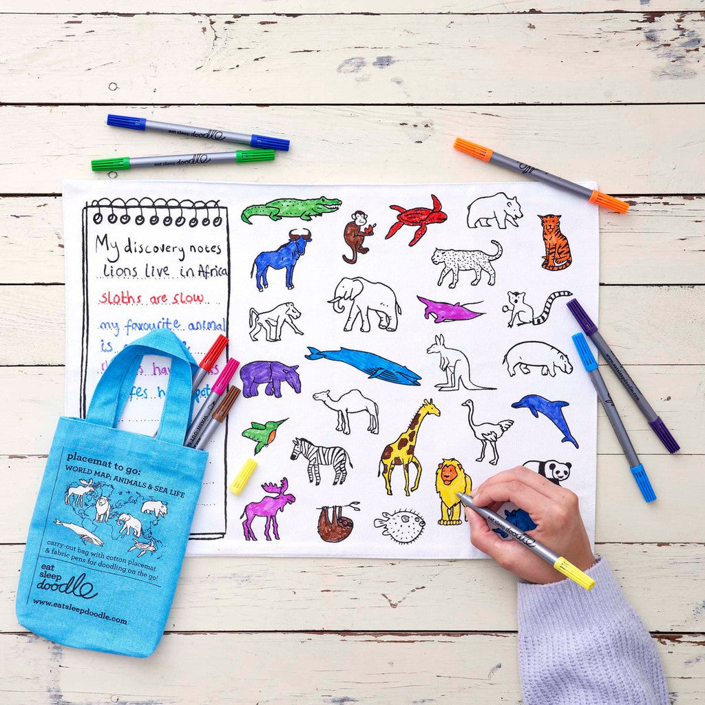 Colour in your own place mat - (World and Sealife Design)-Nook & Cranny Gift Store-2019 National Gift Store Of The Year-Ireland-Gift Shop