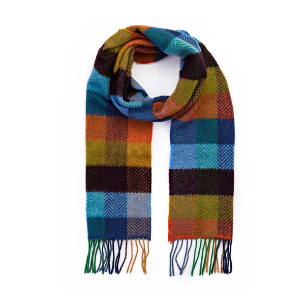 Luxury Cashmere Merino Scarf - Mustard, Orange, Blue Block-Nook & Cranny Gift Store-2019 National Gift Store Of The Year-Ireland-Gift Shop