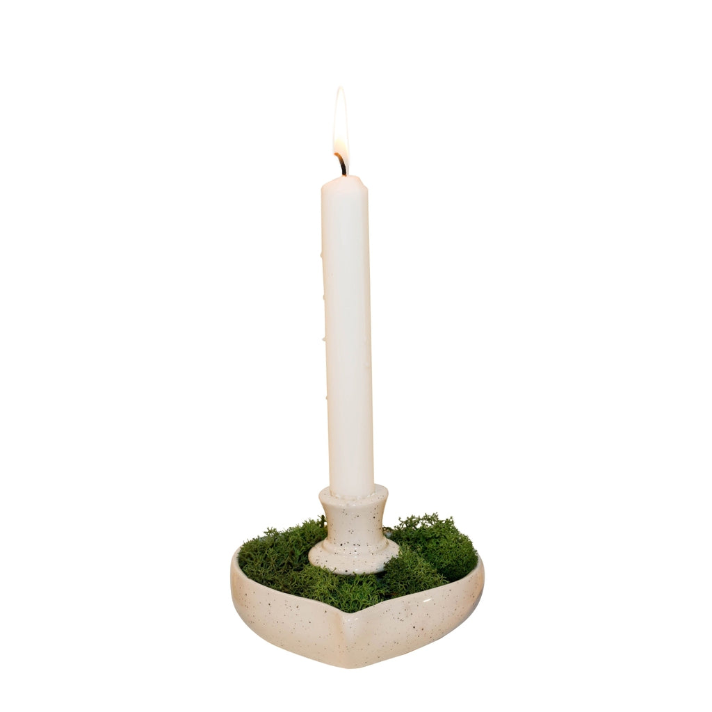 Ceramic Heart Shaped Candlestick Holder-Nook & Cranny Gift Store-2019 National Gift Store Of The Year-Ireland-Gift Shop