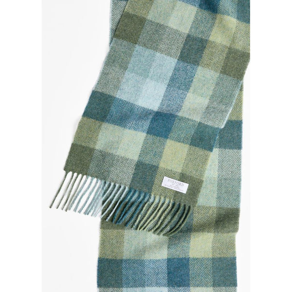 Foxford Scarf - Green / Blue Check Lambswool Scarf-Nook & Cranny Gift Store-2019 National Gift Store Of The Year-Ireland-Gift Shop