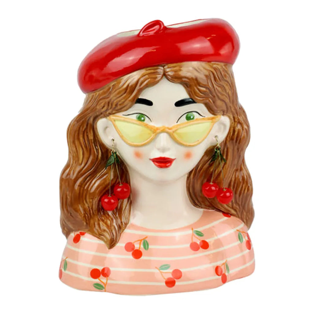 Ceramic Cherry Lady Planter-Nook & Cranny Gift Store-2019 National Gift Store Of The Year-Ireland-Gift Shop