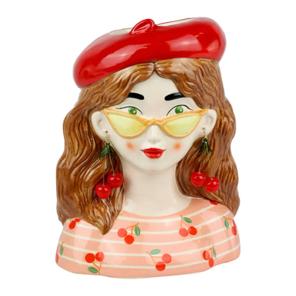 Ceramic Cherry Lady Planter-Nook & Cranny Gift Store-2019 National Gift Store Of The Year-Ireland-Gift Shop