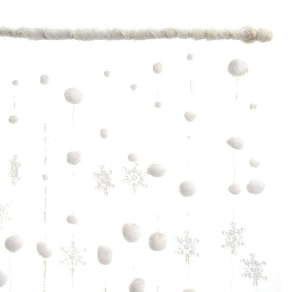 White Christmas Curtain - Snowflakes and Snowballs-Nook & Cranny Gift Store-2019 National Gift Store Of The Year-Ireland-Gift Shop