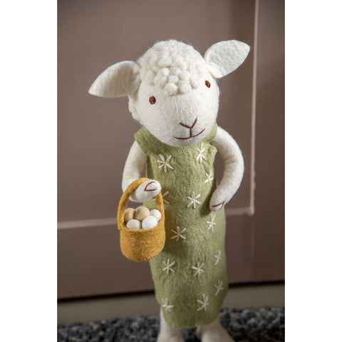 Felt Sheep with Green Dress and an Egg Basket-Nook & Cranny Gift Store-2019 National Gift Store Of The Year-Ireland-Gift Shop