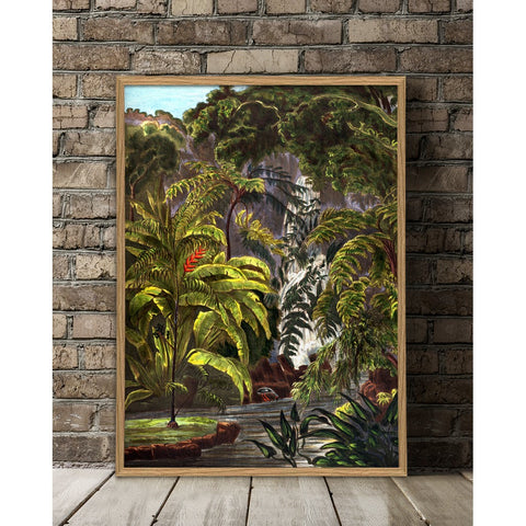 Jungle Scenery - Oak style framed print-Nook & Cranny Gift Store-2019 National Gift Store Of The Year-Ireland-Gift Shop