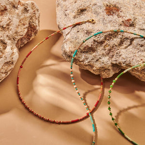 Beaded Necklace - Blue Summer Vibes-Nook & Cranny Gift Store-2019 National Gift Store Of The Year-Ireland-Gift Shop
