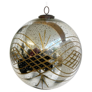 Antique Glass Silver & Gold (Giant) Bauble-Nook & Cranny Gift Store-2019 National Gift Store Of The Year-Ireland-Gift Shop