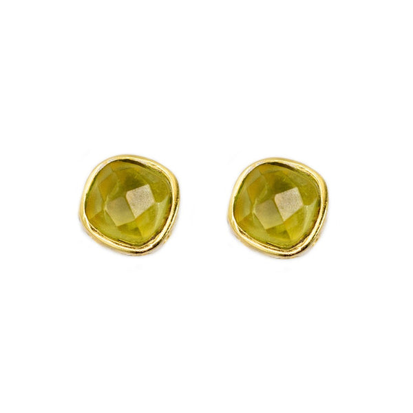 Green Amethyst Semi - Precious Stone Stud Earring-Nook & Cranny Gift Store-2019 National Gift Store Of The Year-Ireland-Gift Shop