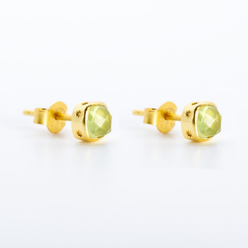 Green Amethyst Semi - Precious Stone Stud Earring-Nook & Cranny Gift Store-2019 National Gift Store Of The Year-Ireland-Gift Shop