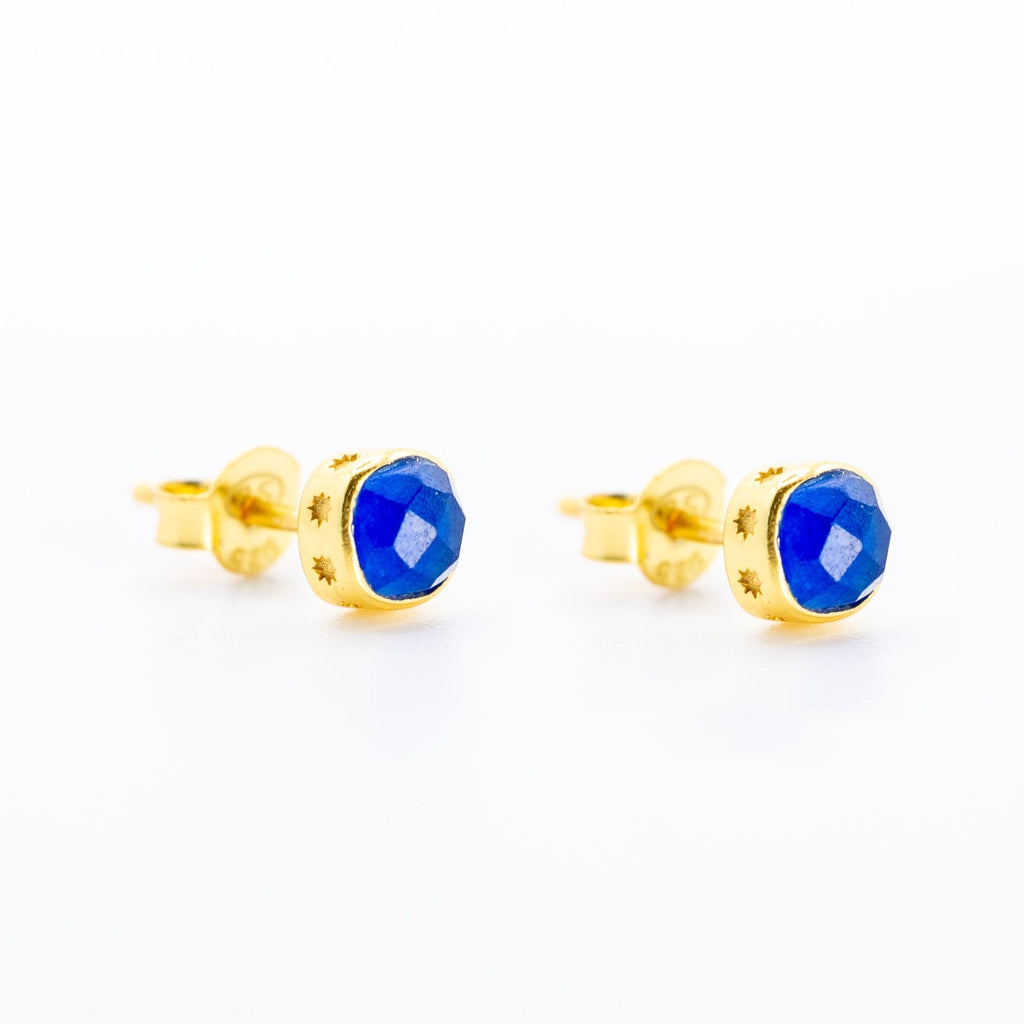 Lapis Lazuli Semi - Precious Stone Stud Earring-Nook & Cranny Gift Store-2019 National Gift Store Of The Year-Ireland-Gift Shop