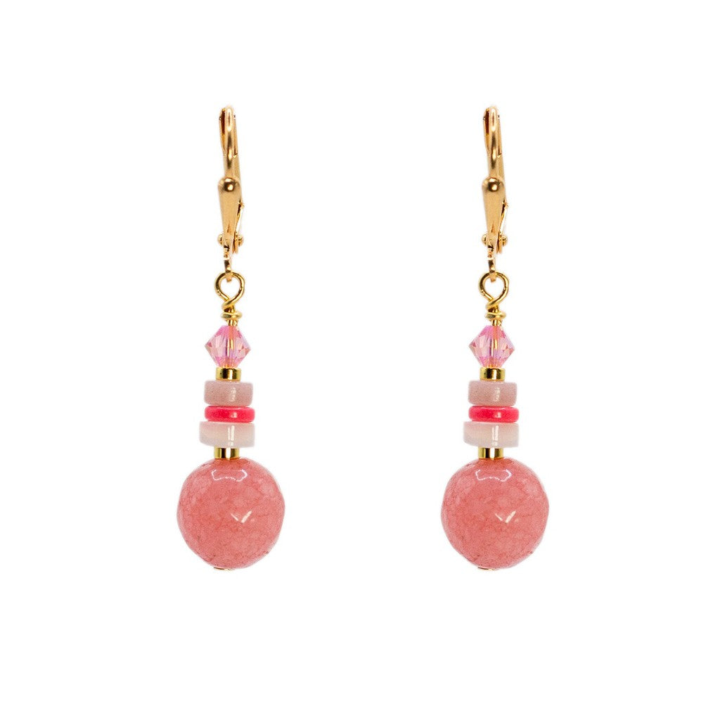 Kaleidoscope Pink Linear Earrings - Short-Nook & Cranny Gift Store-2019 National Gift Store Of The Year-Ireland-Gift Shop