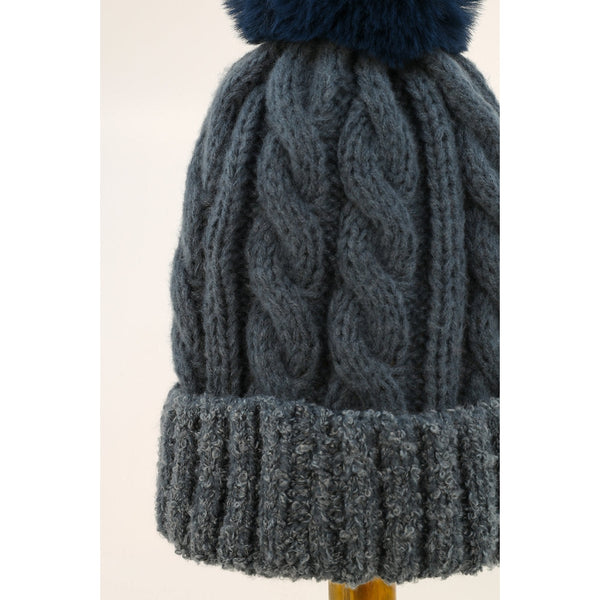 Freya Pompom Hat in Denim-Nook & Cranny Gift Store-2019 National Gift Store Of The Year-Ireland-Gift Shop