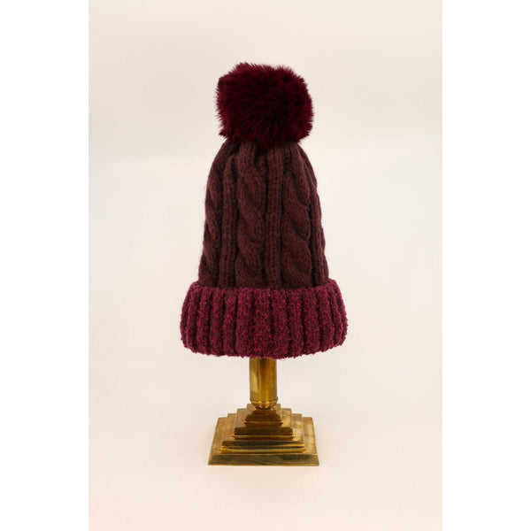 Freya Pompom Hat in Damson-Nook & Cranny Gift Store-2019 National Gift Store Of The Year-Ireland-Gift Shop