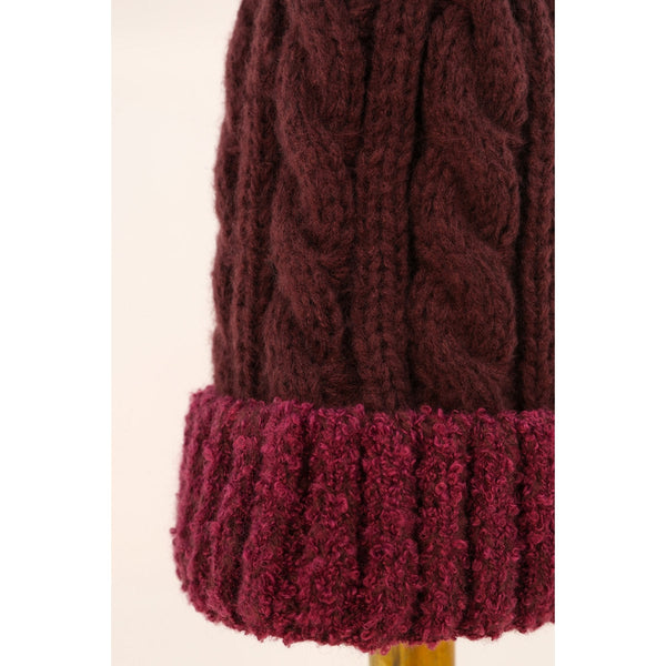 Freya Pompom Hat in Damson-Nook & Cranny Gift Store-2019 National Gift Store Of The Year-Ireland-Gift Shop