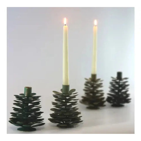 Chic Metal Dinner Candle Holder - Pine-Nook & Cranny Gift Store-2019 National Gift Store Of The Year-Ireland-Gift Shop