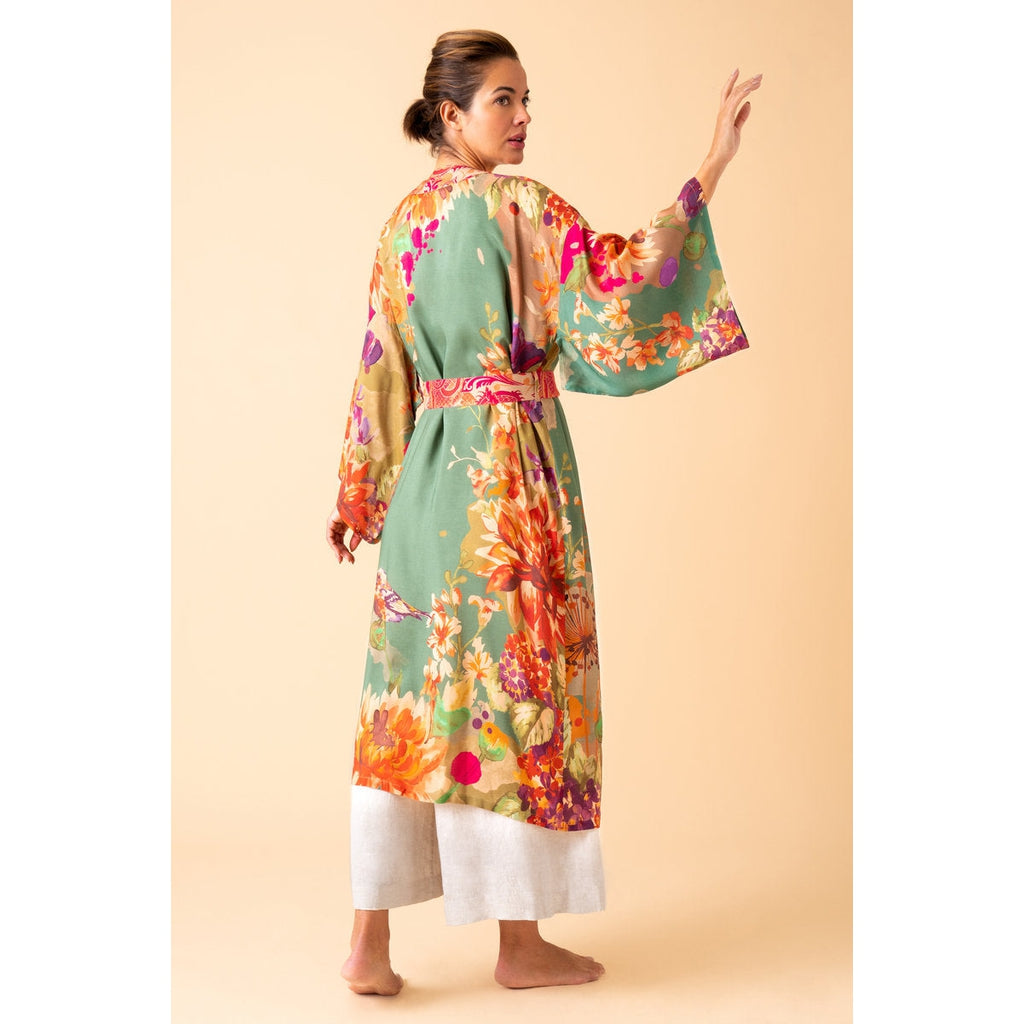 Birds and Blooms Kimono Gown - Sage-Nook & Cranny Gift Store-2019 National Gift Store Of The Year-Ireland-Gift Shop