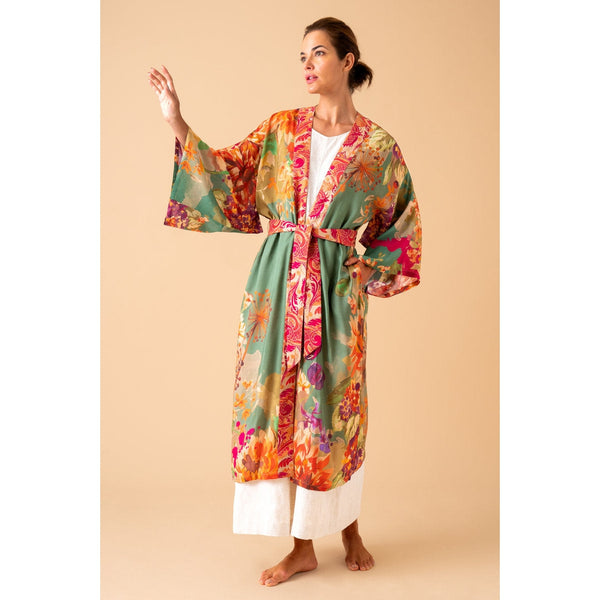 Birds and Blooms Kimono Gown - Sage-Nook & Cranny Gift Store-2019 National Gift Store Of The Year-Ireland-Gift Shop