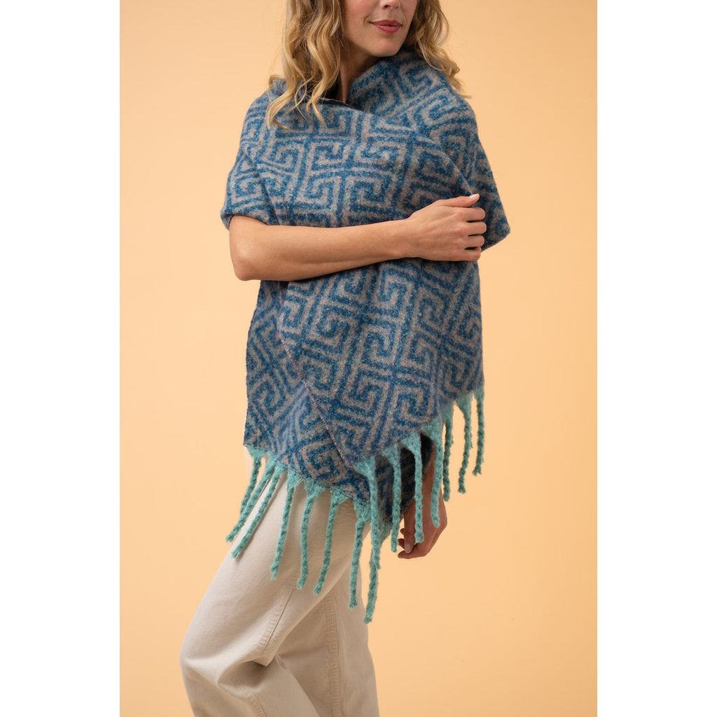 Athena Cozy Scarf - Denim & Taupe-Nook & Cranny Gift Store-2019 National Gift Store Of The Year-Ireland-Gift Shop