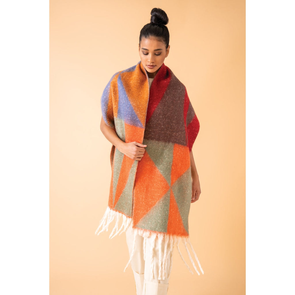 Raya Cozy Scarf - Rust & Sage-Nook & Cranny Gift Store-2019 National Gift Store Of The Year-Ireland-Gift Shop