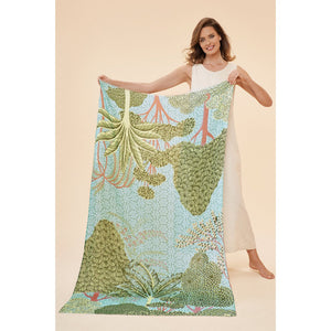 Secret Paradise Printed Scarf - Aqua-Nook & Cranny Gift Store-2019 National Gift Store Of The Year-Ireland-Gift Shop