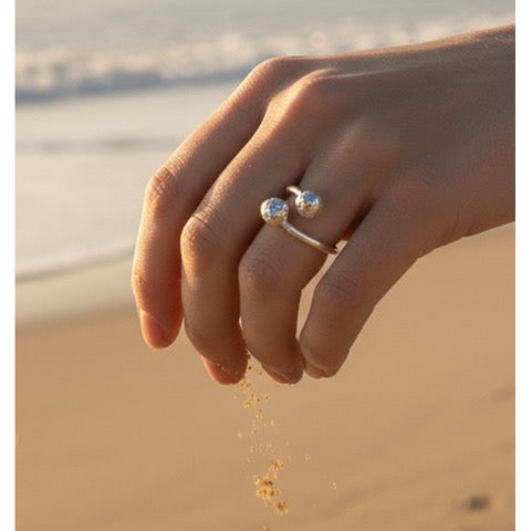Stirling Silver "Pebbles" Adjustable Ring - Made in Laois-Nook & Cranny Gift Store-2019 National Gift Store Of The Year-Ireland-Gift Shop