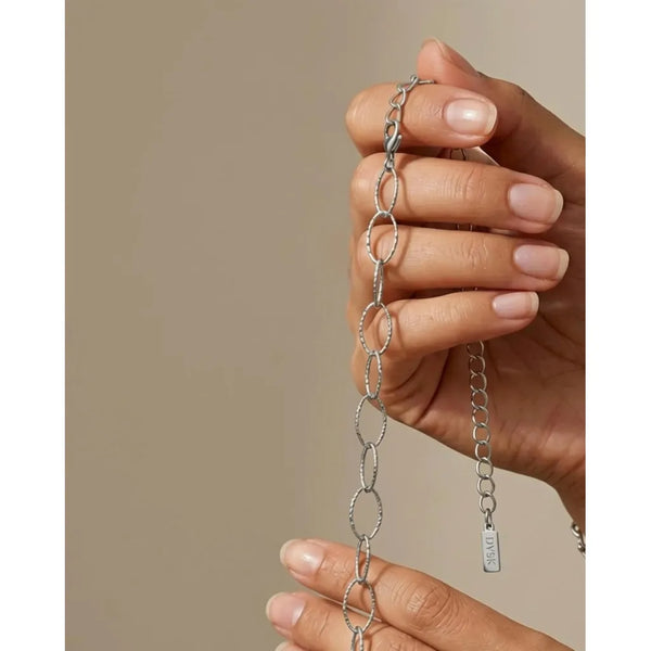 RAGNA Silver Stainless Steel Oval Link Bracelet - (Waterproof) - 7002-Nook & Cranny Gift Store-2019 National Gift Store Of The Year-Ireland-Gift Shop