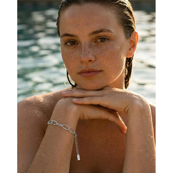 RAGNA Silver Stainless Steel Oval Link Bracelet - (Waterproof) - 7002-Nook & Cranny Gift Store-2019 National Gift Store Of The Year-Ireland-Gift Shop