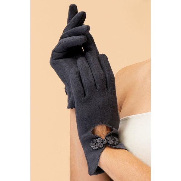 Suki Faux Suede Gloves - Slate-Nook & Cranny Gift Store-2019 National Gift Store Of The Year-Ireland-Gift Shop