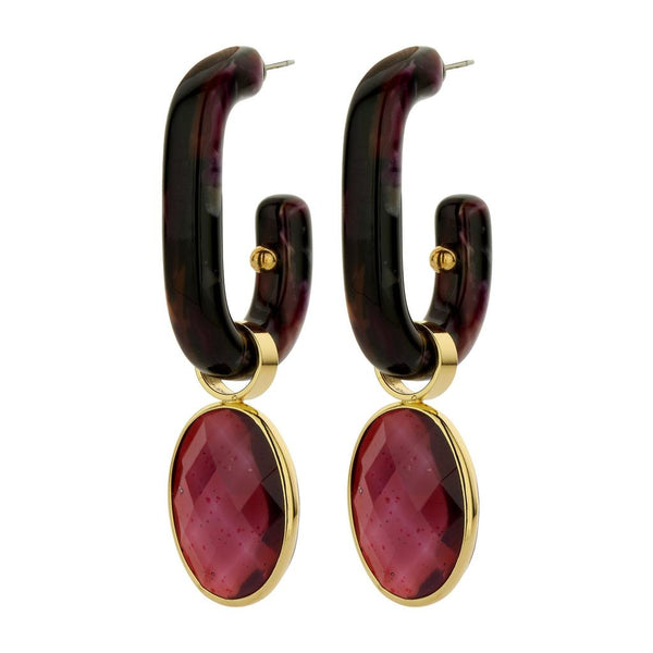 Quirky Resin and Glass Earrings - Deep Purple-Nook & Cranny Gift Store-2019 National Gift Store Of The Year-Ireland-Gift Shop