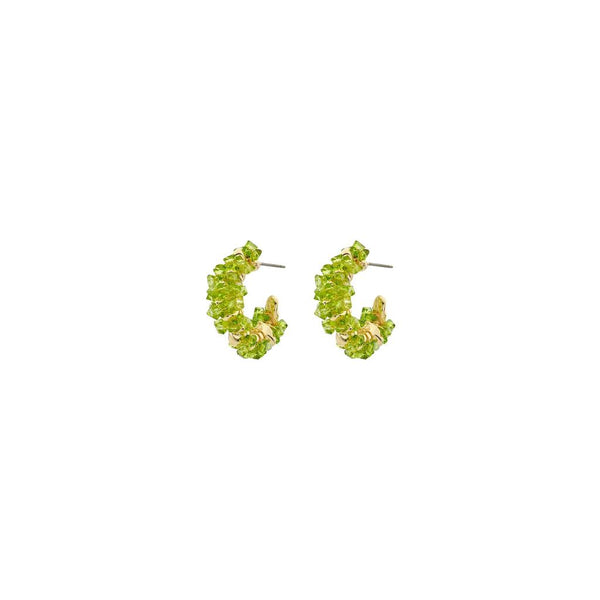 Half Hoop Crystal Earrings - Green-Nook & Cranny Gift Store-2019 National Gift Store Of The Year-Ireland-Gift Shop