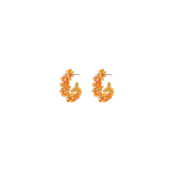 Half Hoop Crystal Earrings - Orange-Nook & Cranny Gift Store-2019 National Gift Store Of The Year-Ireland-Gift Shop